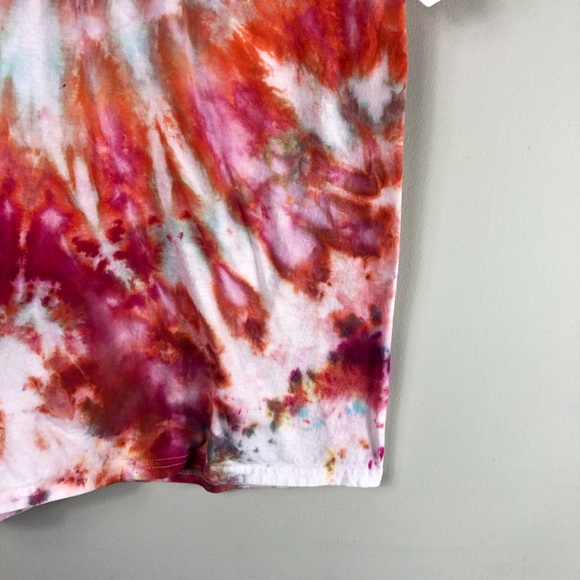 NEW Tie Dye Hand Dyed Colorful Tee Short sleeve Crewneck Shirt Cotton 842 - Picture 4 of 11